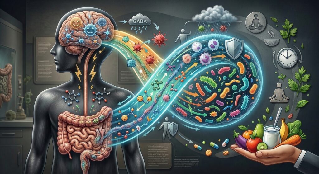 El estrés crónico no solo afecta tu mente: también desequilibra la microbiota y activa el eje hipotálamo-hipófisis-suprarrenal, generando exceso de cortiso lo que aumenta el riesgo de problemas digestivos y neuropsiquiátricos.
La investigación muestra que modular la microbiota con dieta, probióticos o prebióticos puede mejorar la comunicación intestino-cerebro y favorecer la salud mental.
